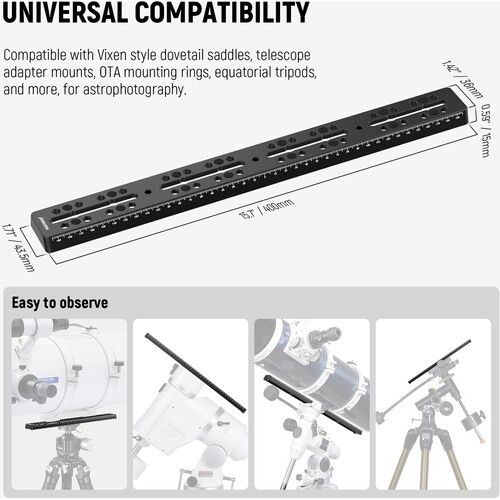 니워 Neewer Rail Bar Vixen-Style Dovetail Plate for Telescopes (15.7