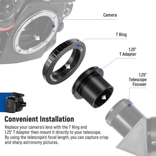 니워 Neewer T-Mount to Nikon F-Mount Adapter Kit