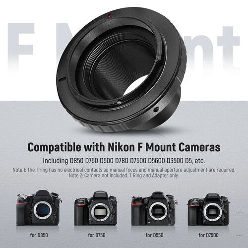 니워 Neewer T-Mount to Nikon F-Mount Adapter Kit