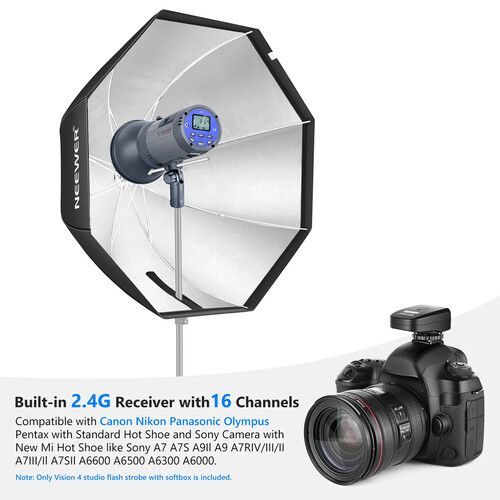 니워 Neewer Vision4 Battery-Powered Strobe with Trigger & Octagonal Softbox