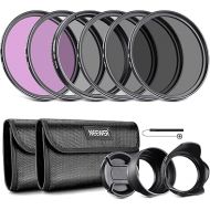 NEEWER 67mm Lens Filter Kit: UV, CPL, FLD, ND2, ND4, ND8, Lens Hood and Lens Cap Compatible with Canon Nikon Sony Panasonic DSLR Cameras with 67mm Lens