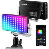 NEEWER RGB Video Light, SL90 12W 4300mAh Battery 360° Full Color 18 Light Scenes, 2500~10000K CRI97+ On Camera Light Panel Aluminum Alloy Body, App & 2.4G Control for YouTube/TikTok/Vlog/Photography