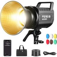 NEEWER FS150B LED Video Light 2.4G/APP Control, 130W 2700K-6500K 72000lux/1m Bi Color COB Bowens Mount Photography Continuous Output Lighting with 6 Color Diffuser Socks, 12 Scenes, 4 Dimming Types