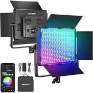 NEEWER PL60C RGB LED Panel Video Light APP/2.4G/DMX Control, 60W 23000Lux/0.5m 2500K-10000K RGBCW Pro Photography Studio Lighting /18 Scenes/V Battery Powered for Outdoor Filming Recording Streaming