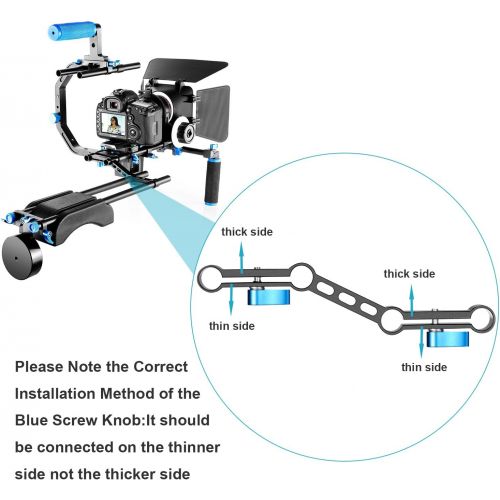 니워 [아마존 핫딜]  [아마존핫딜]Neewer Film Movie Video Making System Kit for Canon Nikon Sony and Other DSLR Cameras Video Camcorders, includes: C-shaped Bracket,Handle Grip,15mm Rod,Matte Box,Follow Focus,Shoul