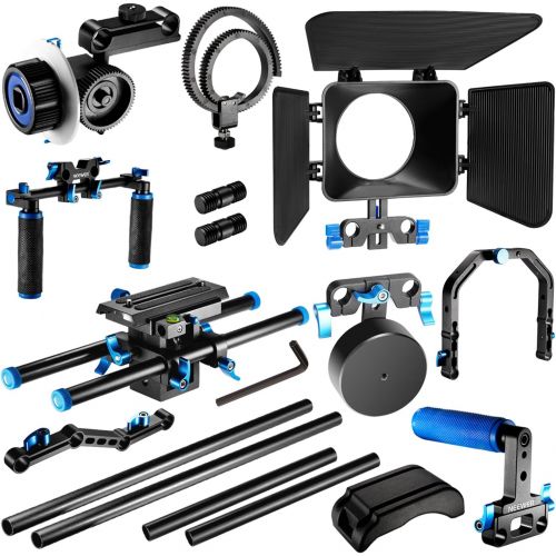 니워 [아마존 핫딜]  [아마존핫딜]Neewer Film Movie Video Making System Kit for Canon Nikon Sony and Other DSLR Cameras Video Camcorders, includes: C-shaped Bracket,Handle Grip,15mm Rod,Matte Box,Follow Focus,Shoul