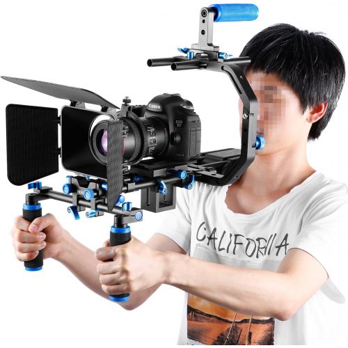 니워 [아마존 핫딜]  [아마존핫딜]Neewer Film Movie Video Making System Kit for Canon Nikon Sony and Other DSLR Cameras Video Camcorders, includes: C-shaped Bracket,Handle Grip,15mm Rod,Matte Box,Follow Focus,Shoul