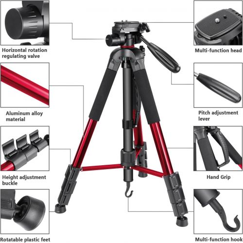 니워 [아마존 핫딜]  [아마존핫딜]Neewer Portable 70 inches/177 centimeters Aluminum Alloy Camera Tripod Monopod with 3-Way Swivel Pan Head,Bag for DSLR Camera,DV Video Camcorder,Load up to 8.8 pounds/4 kilograms R