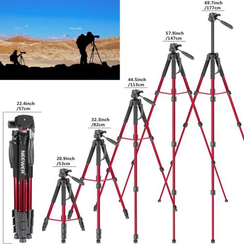 니워 [아마존 핫딜]  [아마존핫딜]Neewer Portable 70 inches/177 centimeters Aluminum Alloy Camera Tripod Monopod with 3-Way Swivel Pan Head,Bag for DSLR Camera,DV Video Camcorder,Load up to 8.8 pounds/4 kilograms R