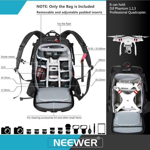 니워 [아마존 핫딜]  [아마존핫딜]Neewer Pro Camera Case Waterproof Shockproof Adjustable Padded Camera Backpack Bag with Anti-theft Combination Lock for DSLR,DJI Phantom 1 2 3 Professional Drone Tripods Flash Lens