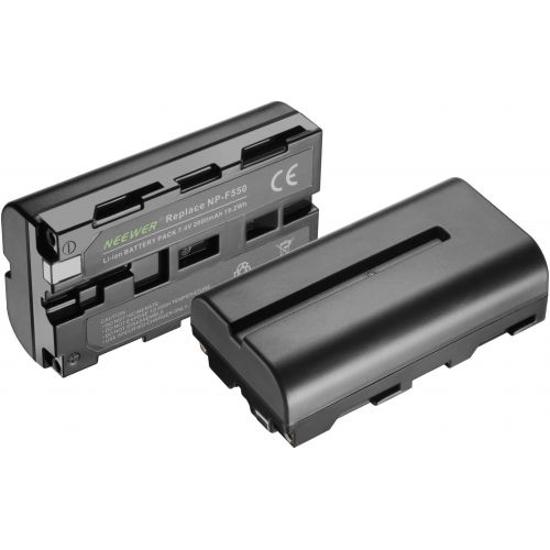 니워 [아마존 핫딜]  [아마존핫딜]Neewer NP-F550 Battery Charger Set for Sony NP F970,F750,F960,F530,F570,CCD-SC55,TR516,TR716,and More (2-Pack Replacement Battery, Dual Slot Charger)