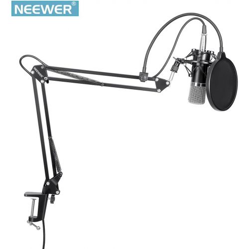 니워 [아마존 핫딜]  [아마존핫딜]Neewer NW-700 Professional Condenser Microphone & NW-35 Suspension Boom Scissor Arm Stand with XLR Cable and Mounting Clamp & NW-3 Pop Filter & 48V Phantom Power Supply with Adapte