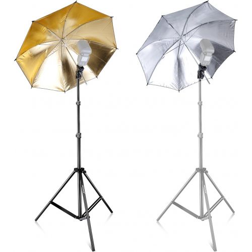 니워 [아마존 핫딜]  [아마존핫딜]Neewer Flash Mount Three Umbrellas Kit 33/84cm White Soft/Silver Reflective/Gold Reflective Umbrella for Canon 430EX II,580EX II,Nikon SB600 SB800,Yongnuo YN 560,YN 565,Neewer TT56