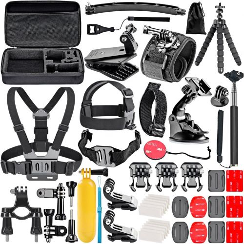 니워 [아마존 핫딜]  [아마존핫딜]Neewer 50-In-1 Action Camera Accessory Kit for GoPro 7 GoPro Hero 6 5 4 3+ Hero Session 5 Apeman DJI OSMO Action SJ6000 DBPOWER AKASO VicTsing Rollei Lightdow Campark