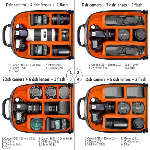 니워 [아마존 핫딜]  [아마존핫딜]Neewer Camera Case Waterproof Shockproof 11.8x5.5x14.6 inches/30x14x37 centimeters Camera Backpack Bag with Tripod Holder for DSLR, Mirrorless Camera, Flash or Other Accessories(Or