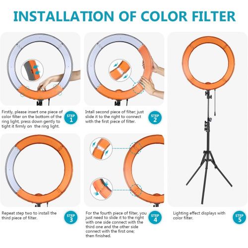 니워 [아마존 핫딜]  [아마존핫딜]Neewer Ring Light Kit:18/48cm Outer 55W 5500K Dimmable LED Ring Light, Light Stand, Carrying Bag for Camera,Smartphone,YouTube,Self-Portrait Shooting