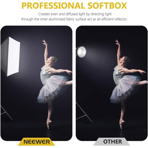 니워 [아마존 핫딜] [아마존핫딜]Neewer 700W Professional Photography 24x24 inches/60x60 Centimeters Softbox with E27 Socket Light Lighting Kit