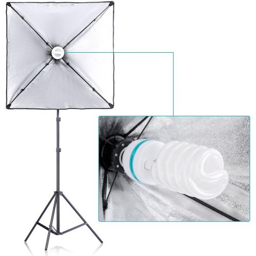 니워 [아마존핫딜][아마존 핫딜] Neewer 2.6M x 3M/8.5ft x 10ft Background Support System and 800W 5500K Umbrellas Softbox Continuous Lighting Kit for Photo Studio Product,Portrait and Video Shoot Photography