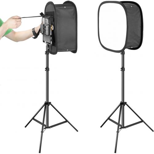 니워 [아마존핫딜][아마존 핫딜] Neewer 2-Pack 480 LED Video Light Lighting Kit: Dimmable Bi-Color LED Panel(3200-5600K, CRI 96+), 75-Inch Light Stand and Softbox Diffuser for Photo Studio Product Portrait, YouTub