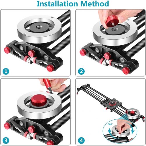 니워 [아마존 핫딜] Neewer Camera Slider Video Track Dolly Rail Stabilizer: 31-inch/80cm, Flywheel Counterweight with Light Carbon Fiber Rails, Adjustable Legs, Carry Bag, DSLR Camera Camcorder Track