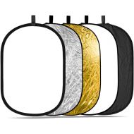 [아마존 핫딜] Neewer Portable 5 in 1 59x79/150x200cm Translucent, Silver, Gold, White, and Black Collapsible Round Multi Disc Light Reflector for Studio or any Photography Situation