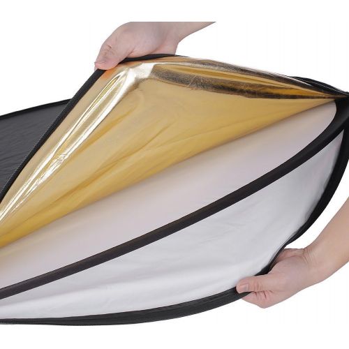 니워 [아마존베스트]Neewer 43-inch / 110cm 5-in-1 Collapsible Multi-Disc Light Reflector with Bag - Translucent, Silver, Gold, White and Black