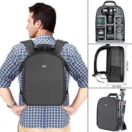 니워 [아마존베스트]Neewer Camera Bag Waterproof Shockproof Partition 11x6x14 inches/27x15x35 centimeters Protection Backpack for SLR, DSLR, Mirrorless Camera, Lens, Flash, Battery and Other Accessori