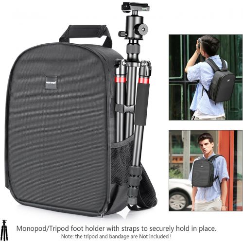 니워 [아마존베스트]Neewer Camera Case Waterproof Shockproof 11.8x5.5x14.6 inches/30x14x37 centimeters Camera Backpack Bag with Tripod Holder for DSLR, Mirrorless Camera, Flash or Other Accessories(Or