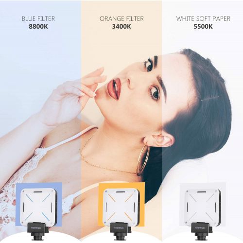 니워 [아마존베스트]Neewer 12 SMD LED Bulb Mini Pocket-Size On-Camera LED Video Light, LED Lighting CRI 95+ with Built-in Battery/USB Charging/Hot Shoe Adapter Compatible with Canon Nikon Sony and Oth