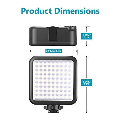 니워 [아마존베스트]Neewer Ultra Bright Mini LED Video Light - 81 Dimmable High Power LED Panel Video Light Compatible with DJI Ronin-S OSMO Mobile 2 Zhiyun WEEBILL Smooth 4 Gimbal Canon Nikon Sony DS