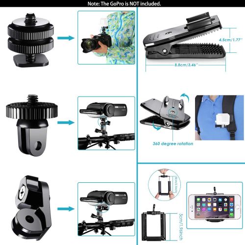 니워 [아마존베스트]Neewer 53-In-1 Action Camera Accessory Kit Compatible with GoPro Hero 8 Max 7 6 5 4 Black GoPro 2018 Session Fusion Silver White Insta360 DJI AKASO APEMAN Campark SJCAM Action Came