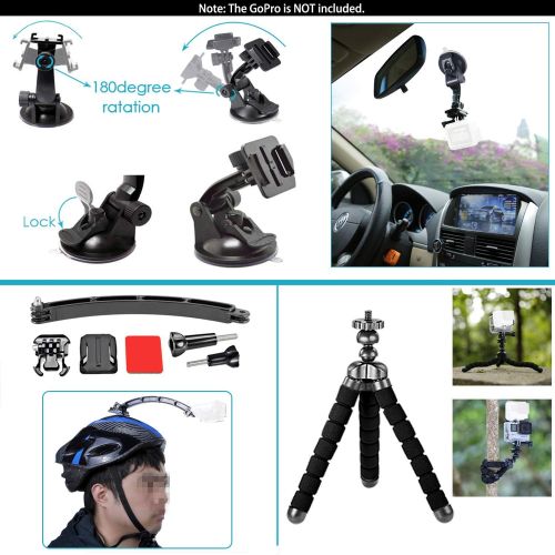 니워 [아마존베스트]Neewer 53-In-1 Action Camera Accessory Kit Compatible with GoPro Hero 8 Max 7 6 5 4 Black GoPro 2018 Session Fusion Silver White Insta360 DJI AKASO APEMAN Campark SJCAM Action Came