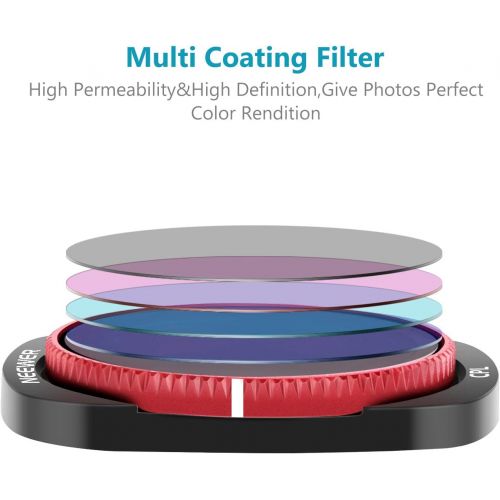 니워 [아마존베스트]Neewer Magnetic Lens Filter Kit Compatible with DJI Osmo Pocket Camera - 8 Pieces ND4 ND8 ND16 CPL ND8/PL ND16/PL ND32/PL ND64/PL Made of Optical Glass and Aviation Aluminum Frame