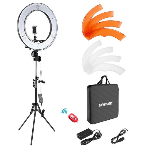 니워 Neewer Ring Light Kit:18/48cm Outer 55W 5500K Dimmable LED Ring Light, Light Stand, Carrying Bag for Camera,Smartphone,YouTube,Self-Portrait Shooting