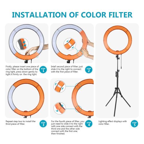 니워 Neewer Ring Light Kit:18/48cm Outer 55W 5500K Dimmable LED Ring Light, Light Stand, Carrying Bag for Camera,Smartphone,YouTube,Self-Portrait Shooting