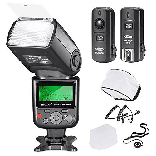 니워 Neewer PRO i-TTL Camera Flash Kit Compatible with Nikon DSLR D7100 D7000 D5300 D5200 D5100 D5000 D3200 D3100 D3300 D90 D800 D700 Camera: VK750II Auto-Focus Flash, Wireless Trigger