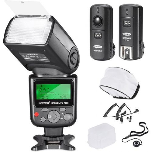 니워 Neewer PRO i-TTL Camera Flash Kit Compatible with Nikon DSLR D7100 D7000 D5300 D5200 D5100 D5000 D3200 D3100 D3300 D90 D800 D700 Camera: VK750II Auto-Focus Flash, Wireless Trigger