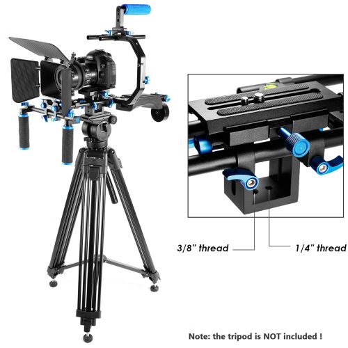 니워 Neewer Film Movie Video Making System Kit for Canon Nikon Sony and Other DSLR Cameras Video Camcorders, includes: C-shaped Bracket,Handle Grip,15mm Rod,Matte Box,Follow Focus,Shoul