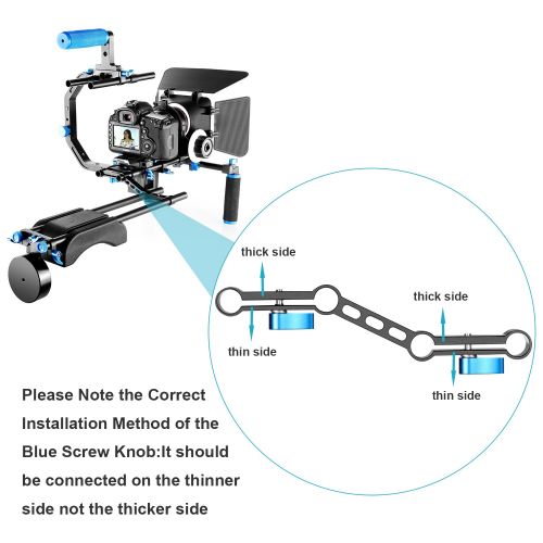 니워 Neewer Film Movie Video Making System Kit for Canon Nikon Sony and Other DSLR Cameras Video Camcorders, includes: C-shaped Bracket,Handle Grip,15mm Rod,Matte Box,Follow Focus,Shoul