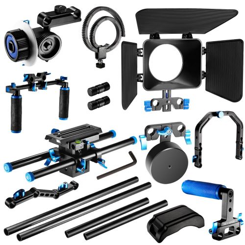 니워 Neewer Film Movie Video Making System Kit for Canon Nikon Sony and Other DSLR Cameras Video Camcorders, includes: C-shaped Bracket,Handle Grip,15mm Rod,Matte Box,Follow Focus,Shoul