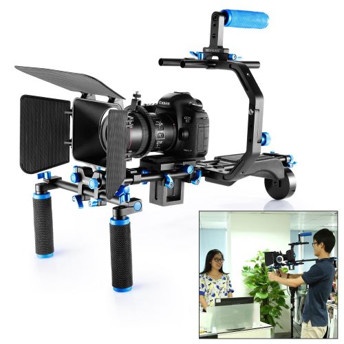 니워 Neewer Film Movie Video Making System Kit for Canon Nikon Sony and Other DSLR Cameras Video Camcorders, includes: C-shaped Bracket,Handle Grip,15mm Rod,Matte Box,Follow Focus,Shoul