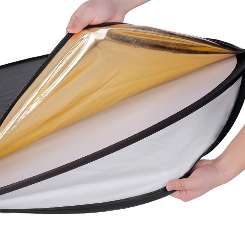 니워 NEEWER 32-Inch 80CM Portable 5 in 1 Translucent, Silver, Gold, White, and Black Collapsible Round Multi Disc Light Reflector for Studio or any Photography Situation