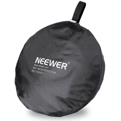 니워 NEEWER 32-Inch 80CM Portable 5 in 1 Translucent, Silver, Gold, White, and Black Collapsible Round Multi Disc Light Reflector for Studio or any Photography Situation