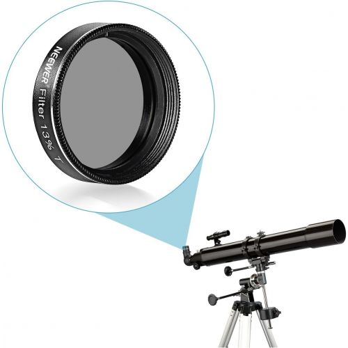 니워 Neewer 1.25 inches 13 Percent Transmission Neutral Density Moon Filter, Aluminum Frame Plastic Thread Optical Glass Telescope Eyepiece Filter Helping Reduce Overall Brightness and