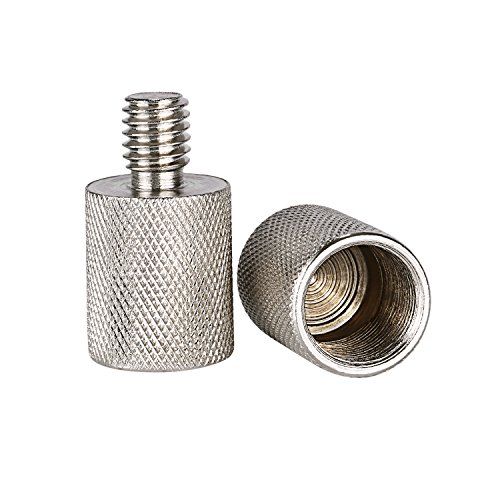 니워 Neewer Nickel Brass Durable Solid 2 Pieces 3/8-inch Male to 5/8-inch Female Screw Thread Adapter for Microphone Mounts and Stands (Silver)