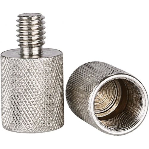 니워 Neewer Nickel Brass Durable Solid 2 Pieces 3/8-inch Male to 5/8-inch Female Screw Thread Adapter for Microphone Mounts and Stands (Silver)
