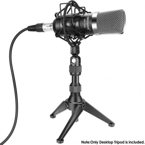 니워 Neewer Foldable Iron Mini Desktop Microphone Tripod Stand, Adjustable Height 4.9 -7.5 inches/12.5 -19 centimeters for Lectures, Podcasts, Online Chat, Meeting, Screencasts and More