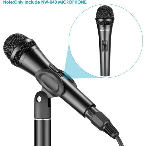 니워 Neewer Cardioid Dynamic Microphone with XLR Male to XLR Female Cable, Rigid Metal Construction for Professional Musical Instrument Pickup, Vocals, Broadcasting, Speech, Black (NW-0