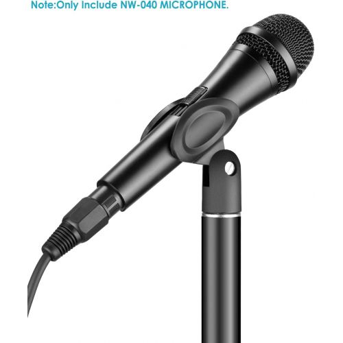 니워 Neewer Cardioid Dynamic Microphone with XLR Male to XLR Female Cable, Rigid Metal Construction for Professional Musical Instrument Pickup, Vocals, Broadcasting, Speech, Black (NW-0