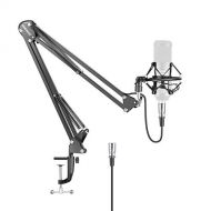 Neewer NW-35 Metal Suspension Boom Scissor Arm Stand with Built-in XLR Male to Female Cable, Shock Mount and Table Mounting Clamp (Black)